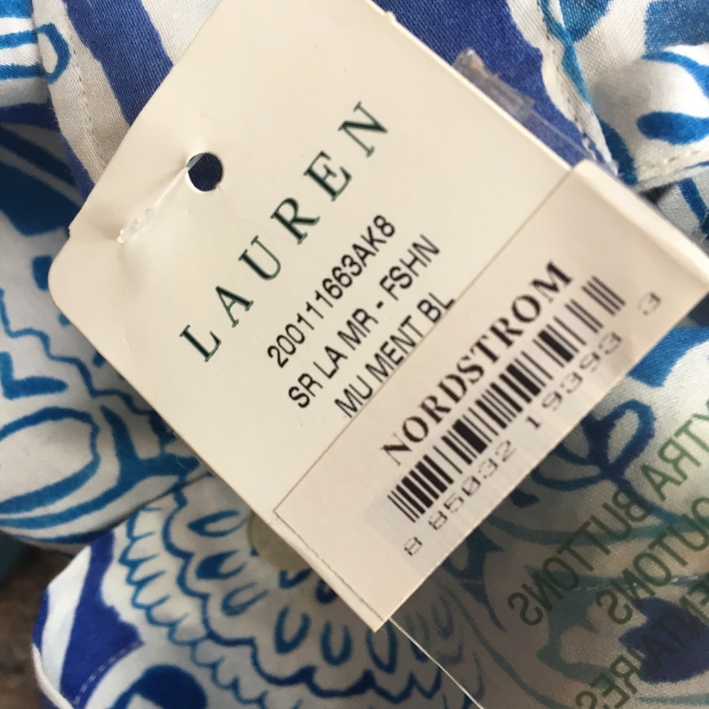 NWT Lauren Ralph Lauren Cotton Paisley Shirt - Picture 5 of 6